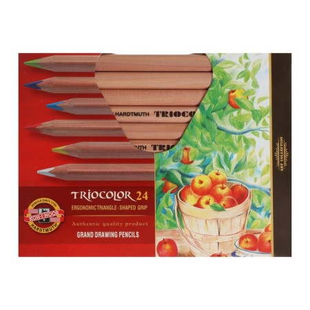Thickened pencils Triocolor, 24 colors, three -sided-1