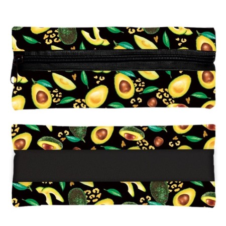 Penal is soft, 1 compartment, 95 x 200 mm, flat, pm-shp28 avocado, with a notebook elastic band,-2