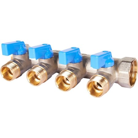 Collector Stout SMB 6211 341204, 1/2 ", 4 exits, with ball valves 3/4", blue pens-3