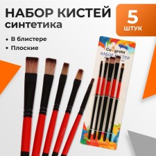 Set of brushes, nylon, flat, 5 pieces, straight