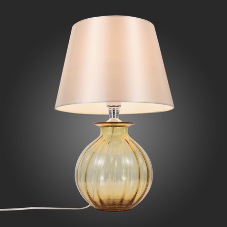 ST LUCE bedside lamp. SL968.904.01. Ampolla. 1x60 W, E27, 35x35x54 cm, chromium color, amber-2