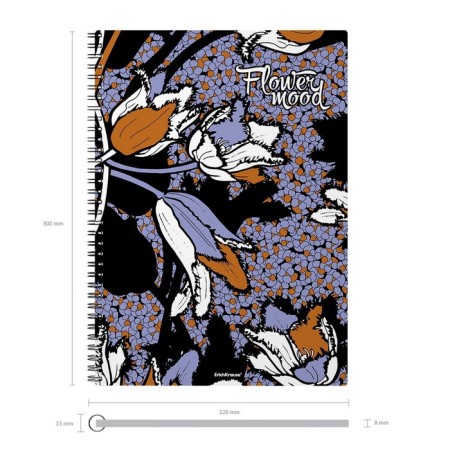 A common notebook with a plastic cover on the Erichkrause® Tulips, A4, 80 sheets, cell-3
