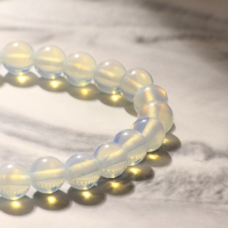 Bracelet ball No. 8 with a suspension heart "Moonstone", 18 size-1