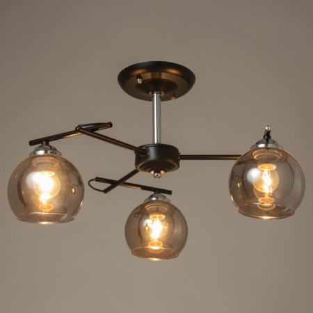 Chandelier 1108/3cr E27 40W Black-chromium 54x54x24 cm Bayerlux-2