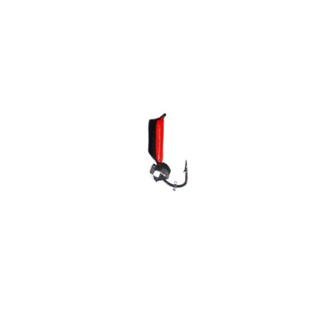 Mormyshka column black, red abdomen + ball Granin silver, weight 0.45 g-1