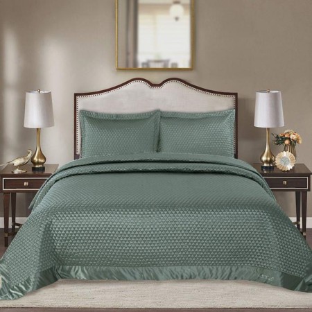 A set with the Trinity cover, size 240x260 cm, 50x70 cm - 2 pcs, emerald color