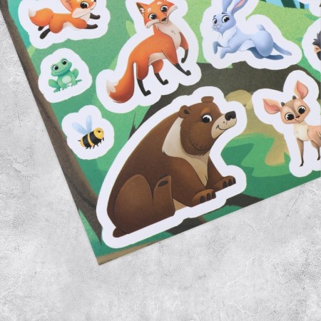 Paper stickers "Forest residents", 14 × 21 cm-1