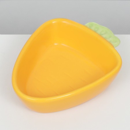 Ceramic bowl for rodents "carrots" 11 x 8.5 cm-3