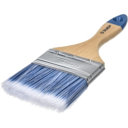 Brush flat bison 4-01007-075, artificial bristles, wooden pen, 75mm-1