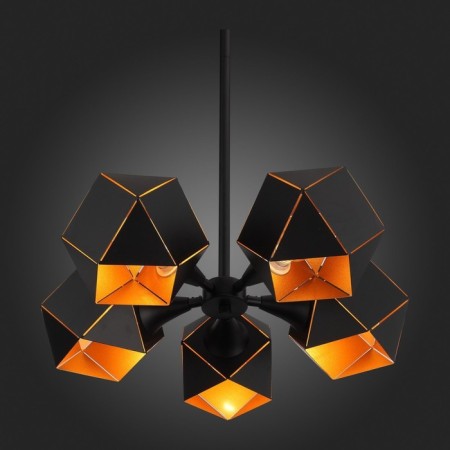Ceiling Ceiling ST LUCE. SL258.402.05. Enigma. 5x40 watts, E14, 42.5x42.5x45 cm, black color-2