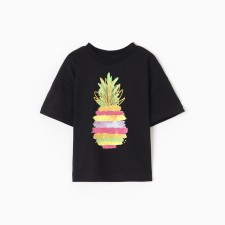 T -shirt for girls, color black, height 110 cm