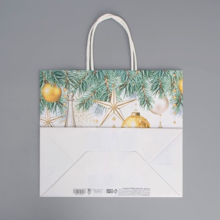 Package Gift Crafts "Silver", 25 x 22 x 12 cm, New Year-4