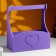 Wooden Kashpo "Symmetric Heart, Heart", with a pen, 25 × 12.5 × 10 (28) cm violet