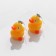 Earrings plastic "Ducks", Orange-yellow color in silver