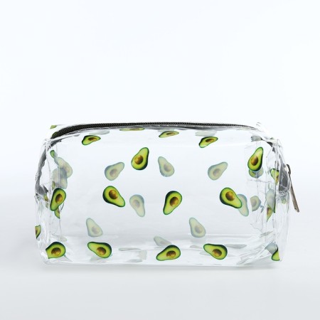 Lightning cosmetic bag, transparent/green color-1