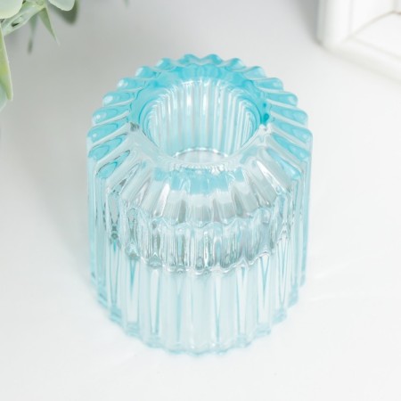 Glass of glass per 1 candle "Dolly" d-2.5 cm, 4 cm blue 6x5x5 cm-1