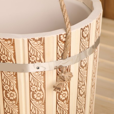 Bucket for a bathhouse, 10l, "Russian patterns", with a plastic insert-4