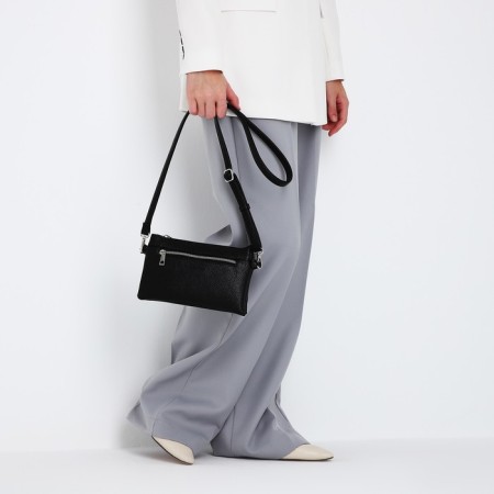 Bag Cross-Bodi with a zipper, black color-8