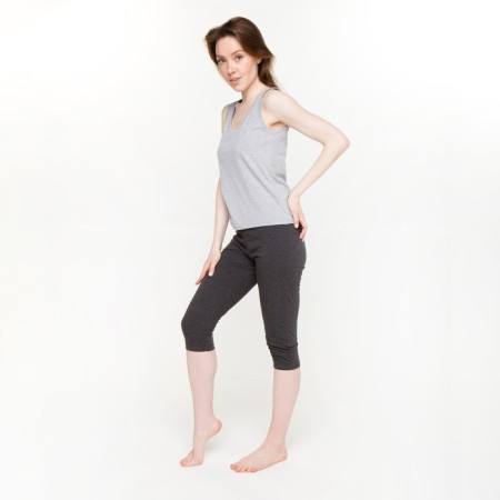 Female homemade set (T -shirt and breeches), gray color, size 54-2