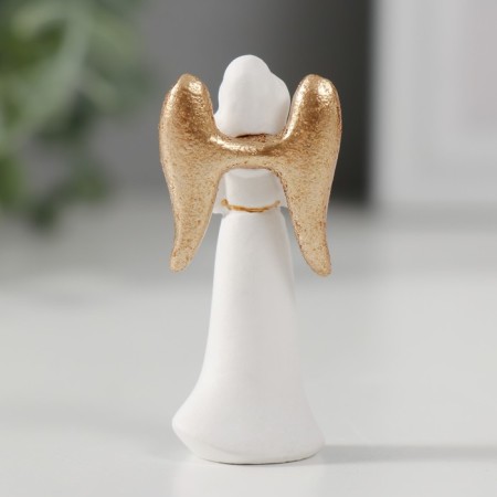 Souvenir Polystone "Angel-Virgin with Heart/Star" White with gold mix 5x2.3x1.3 cm-3