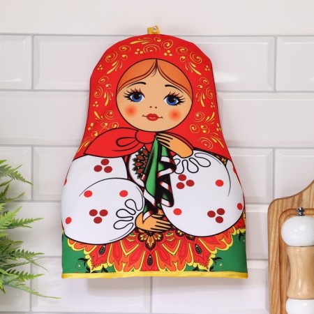 Hall on the kettle "Matryoshka", with a handkerchief