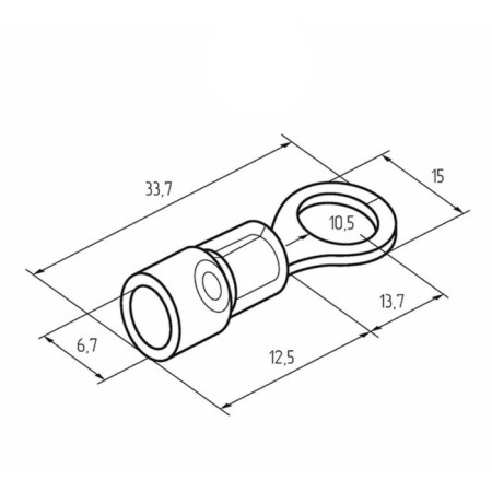 Ring Tip isolated Ø 10.5 mm 4-6 mm² (NKI 6.0-10/NKI5.5-10) Yellow Rexant-1