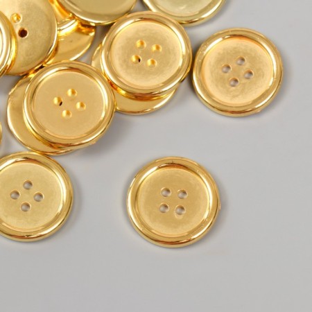 Buttons Plastic 4 PROVEL "Golden" 2.3x2.3 cm set 15 pcs