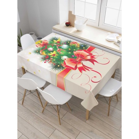 The tablecloth "New Year's postcard", rectangular, Saten, size 120x145 cm