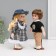 Doll Collectible couple "Lena and Seryozha, Father Clear" Set 2 pcs 21 cm
