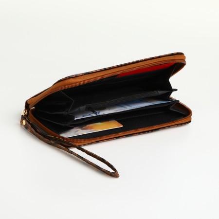 Women's wallet with lightning, brown color-3
