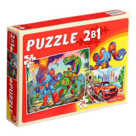 Maxi-Puzzles 2 in 1 "Transformers + Cars No. 1", 24 and 24 elements