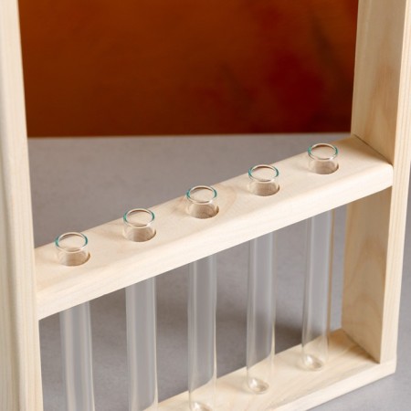 Kashpo wooden 26 × 5 × 40 cm with 5 flasks 15 cm "Extra Slim frame", we give the handle beautifully-4