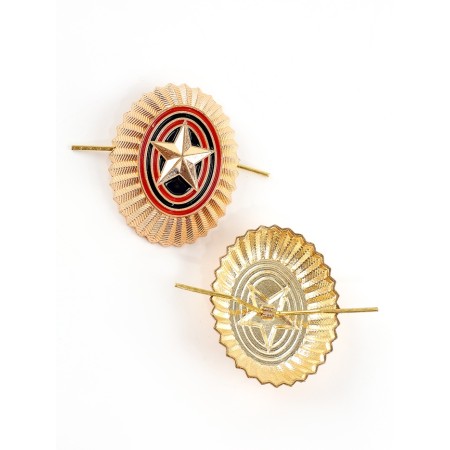 Kocardia with a star is a simple oval 3x4 cm, metal, 5 pcs.-1
