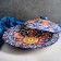 The pancake of Rishtan ceramics "Flowers", 37 cm, blue