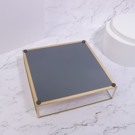 Organizer for storage "Pink RipPles", glass, 1 section, 24 × 24 × 6.5 cm, transparent/copper/pink color-6