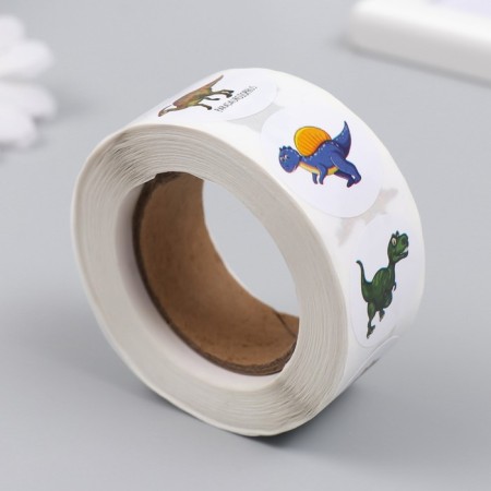 Stick Paper "Dino Park" d = 2.5 cm 500 pcs in roll