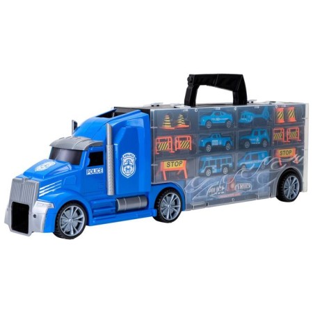 Auto -Vorot Case Givito "Police Plot", with cars, with tunnel, blue color, 54 cm-8