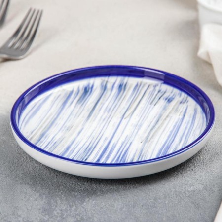 Ceramic pies "Breeze", D = 14.5 cm, blue color-1