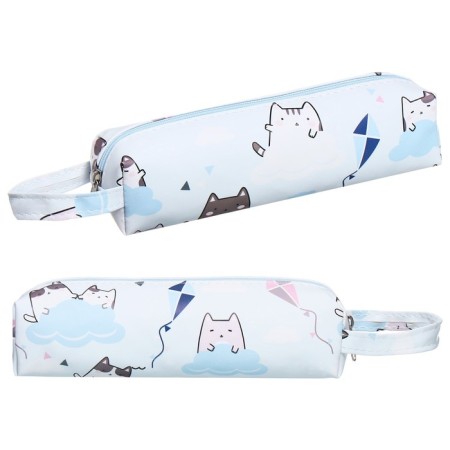 School Penal on the zipper "Cat" Calligrata, Blue