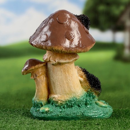 Garden figure "Hedgehogs on the fungus" 19x16x26cm-2