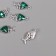 Decor for creativity Metal "Skeleton Pisces" silver, green 1.9x0.9x0.5 cm