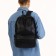 City backpack of artificial leather with lightning, 5 pockets, black color