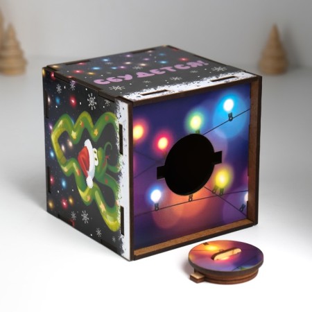 New Year's piggy bank Cube "Snake. Everything will come true" 10x10x10 cm-7