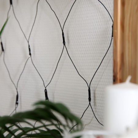 Garland "Network" 1.6 × 1.6 m, IP20, dark thread, 144 LED, warm white glow, 8 modes, 220 V-3
