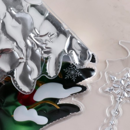 Stickers on the windows "New Year" Christmas tree, jewelry, 38x30 cm-2