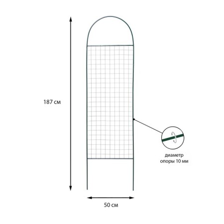 Shpalera, 187 × 50 × 1 cm, metal, green, "rhombus"