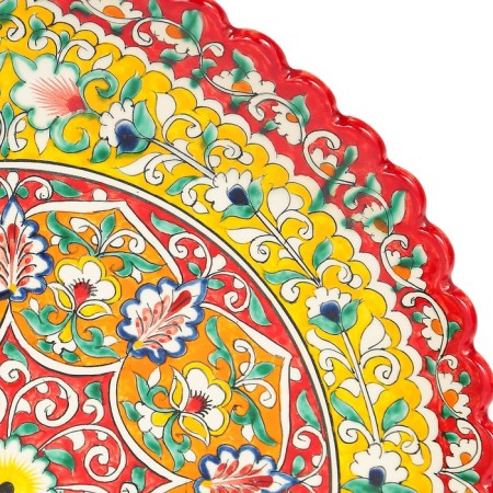 Frog oval rishtan ceramics 42cm red mix-4