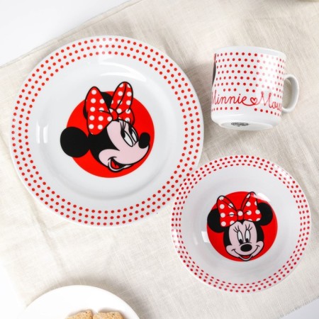 Set of dishes, 3 objects: plate Ø 16.5 cm, bowl Ø 14 cm, mug 250 ml, Minnie, Minnie Mouse-5