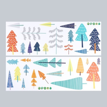 Stick plastic interior color "Multi -colored forest" 25x70 cm set 2 sheets-1