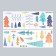 Stick plastic interior color "Multi -colored forest" 25x70 cm set 2 sheets